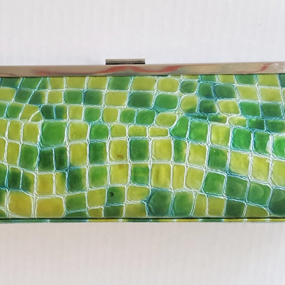 SABINA LEATHER Clutch Purse Pebbled 12" GORGEOUS